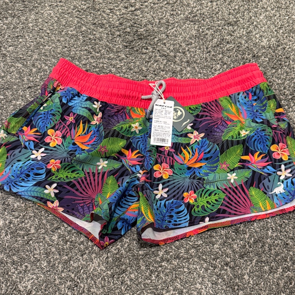 Pink and Blue Athletic Shorts Vibrant Design